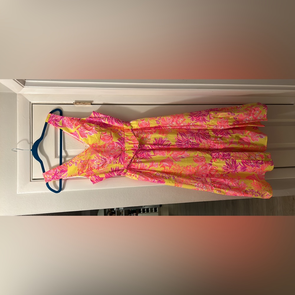 Lilly Pullitzer midi dress with seashell belt